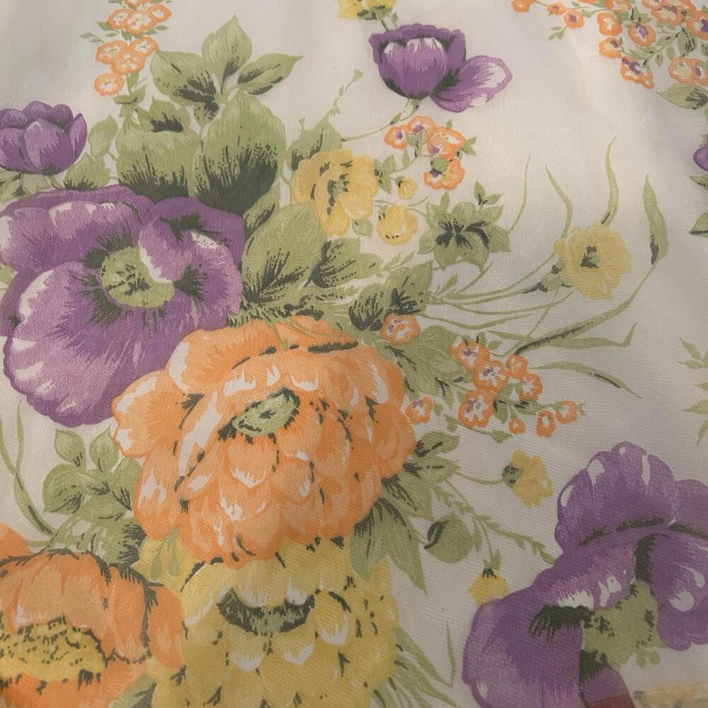 Vintage 70s Floral Maxi Dress Cottagecore Empire Waist Pastel Garden LARGE - Picture 6 of 7